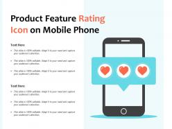 Product feature rating icon on mobile phone