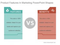 Product features in marketing powerpoint shapes