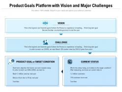 Product goals platform with vision and major challenges