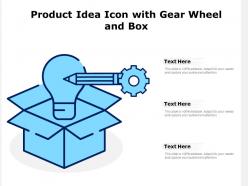 Product idea icon with gear wheel and box