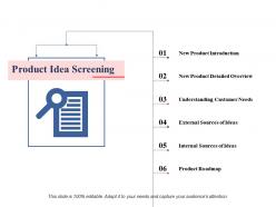 Product idea screening ppt professional clipart images