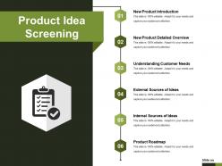 Product idea screening presentation images