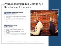 Product Ideation Into Companys Development Process