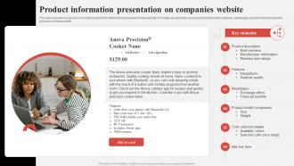 Product Information Presentation On Companies Website Effective Consumer Engagement Plan