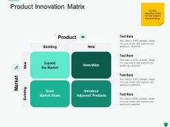Product innovation matrix adjacent ppt powerpoint presentation show background