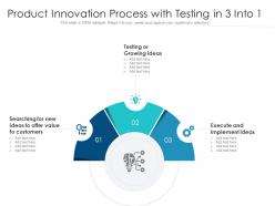 Product innovation process with testing in 3 into 1