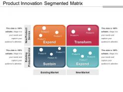 Product innovation segmented matrix ppt examples slides