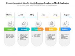Product launch activities six months roadmap template for mobile application