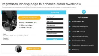 Product Launch And Promotional Registration Landing Page To Enhance Brand Awareness