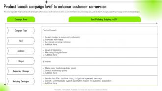 Product Launch Campaign Brief To Enhance Customer Conversion