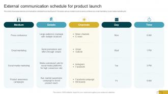 Product Launch Communication External Communication Schedule For Product Launch