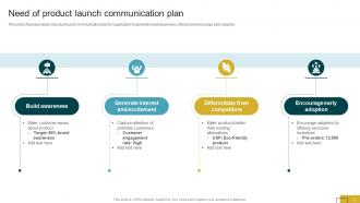 Product Launch Communication Plan To Generate Awareness Among Potential Customers And Stakeholders Appealing Multipurpose