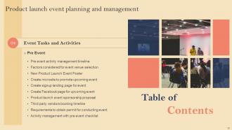 Product Launch Event Planning And Management Powerpoint Presentation Slides