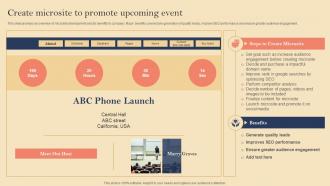 Product Launch Event Planning Create Microsite To Promote Upcoming Event