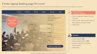 Product Launch Event Planning Create Signup Landing Page For Event