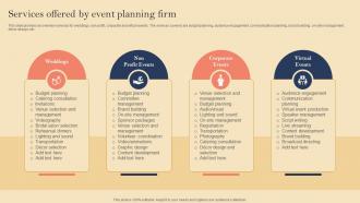 Product Launch Event Planning Services Offered By Event Planning Firm