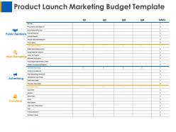 Product launch marketing budget ppt layouts designs download