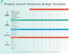 Product launch marketing budget template ppt slides example