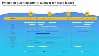 Product Launch Plan Promotion Planning Activity Calendar For Brand Launch Branding SS V