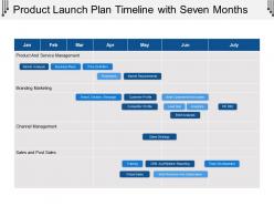 Product launch plan timeline with seven months