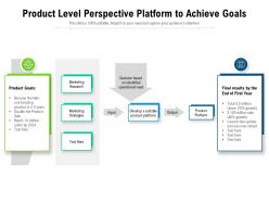 Product level perspective platform to achieve goals
