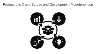 Product Life Cycle Stages And Development Monotone Icon In Powerpoint Pptx Png And Editable Eps Format