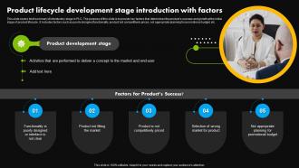 Product Lifecycle Development Stage Introduction With Factors Stages Of Product Lifecycle Management