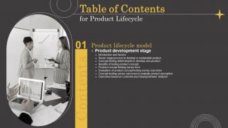 Product Lifecycle For Table Of Contents Ppt Infographic Template Inspiration