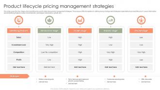 Product Lifecycle Pricing Management Strategies