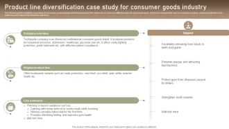 Product Line Diversification Case Study For Consumer Goods Industry