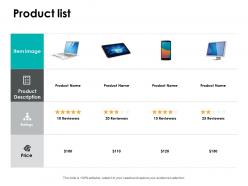 Product list product description ppt powerpoint presentation file shapes
