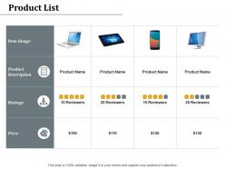 Product list ratings price ppt powerpoint presentation styles layouts