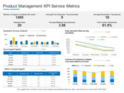 Product management kpi service metrics product channel segmentation ppt ideas