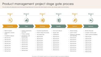 Product Management Project Stage Gate Process