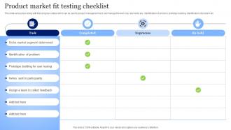 Product Market Fit Testing Checklist