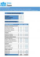 Product Marketing Budget Excel Spreadsheet Worksheet Xlcsv XL SS