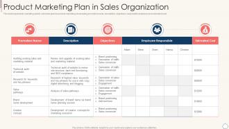 Product Marketing Plan In Sales Organization