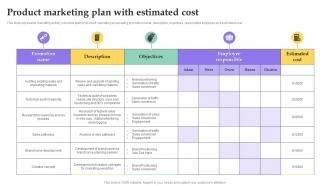 Product Marketing Plan With Estimated Cost