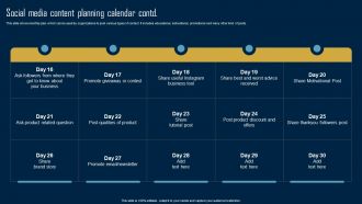 Product Marketing Strategy Social Media Content Planning Calendar MKT SS V