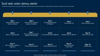 Product Marketing Strategy Social Media Content Planning Calendar MKT SS V
