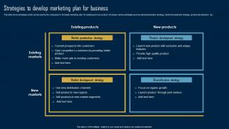 Product Marketing Strategy Strategies To Develop Marketing Plan For Business MKT SS V