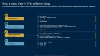 Product Marketing Strategy Tactics To Create Effective Tiktok Marketing Strategy MKT SS V