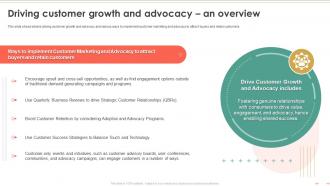 Product Marketing To Build Brand Awareness Driving Customer Growth And Advocacy An Overview