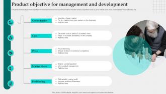 Product Objective For Management And Development