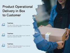 Product operational delivery in box to customer