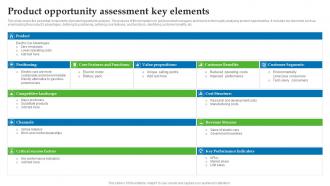 Product Opportunity Assessment Key Elements