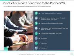 Product Or Service Education To The Partners Communication Reseller Enablement Strategy Ppt Summary