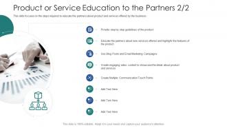 Product or service education to the partners services vendor channel partner training
