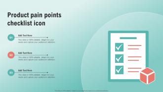 Product Pain Points Checklist Icon Ppt File Infographics