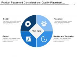 Product placement considerations quality placement control duration